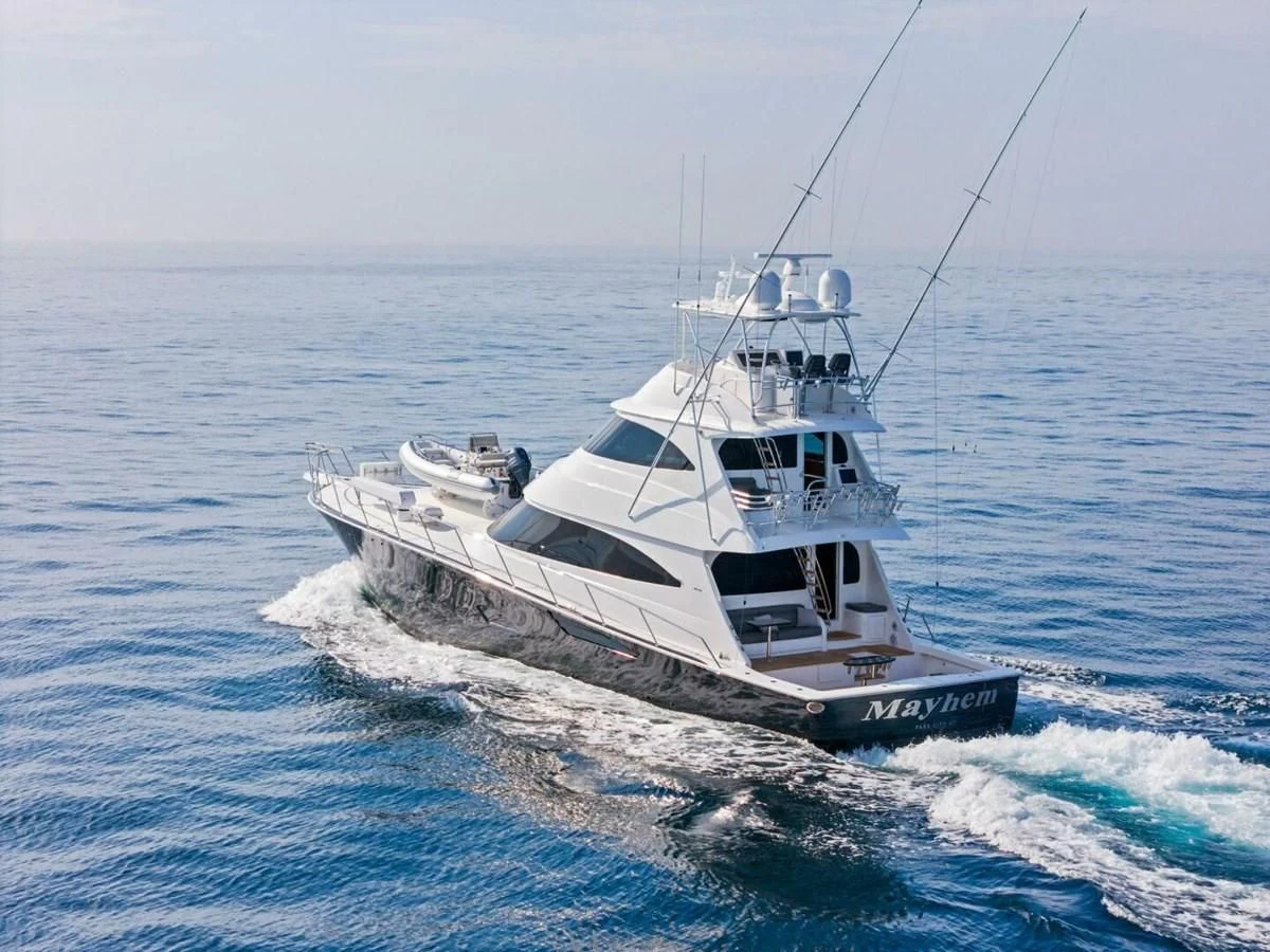 a boat on the water aboard TEAM MAYHEM Yacht for Sale