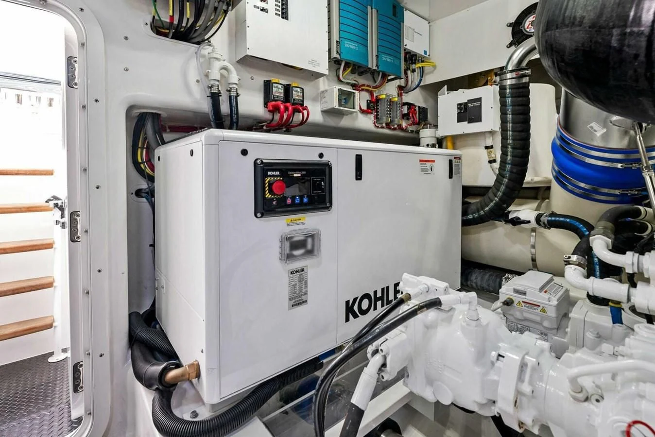 a machine with a large piece of equipment on it aboard TEAM MAYHEM Yacht for Sale