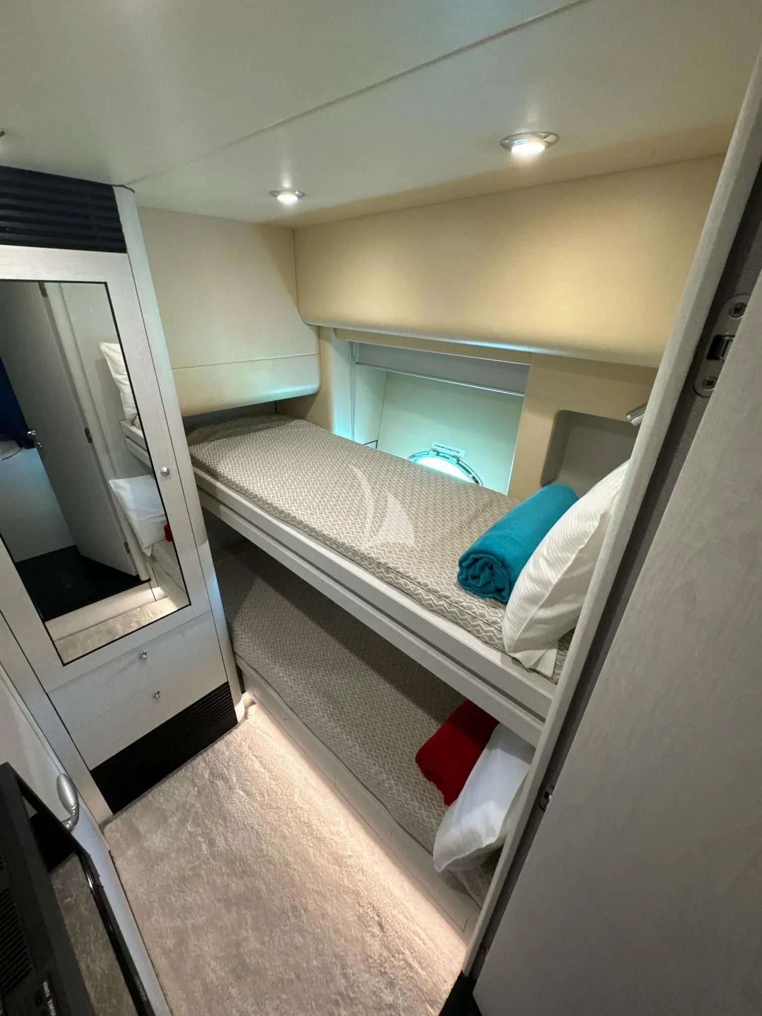 a bathroom with a tub and a sink aboard LIGHT BLUE Yacht for Sale