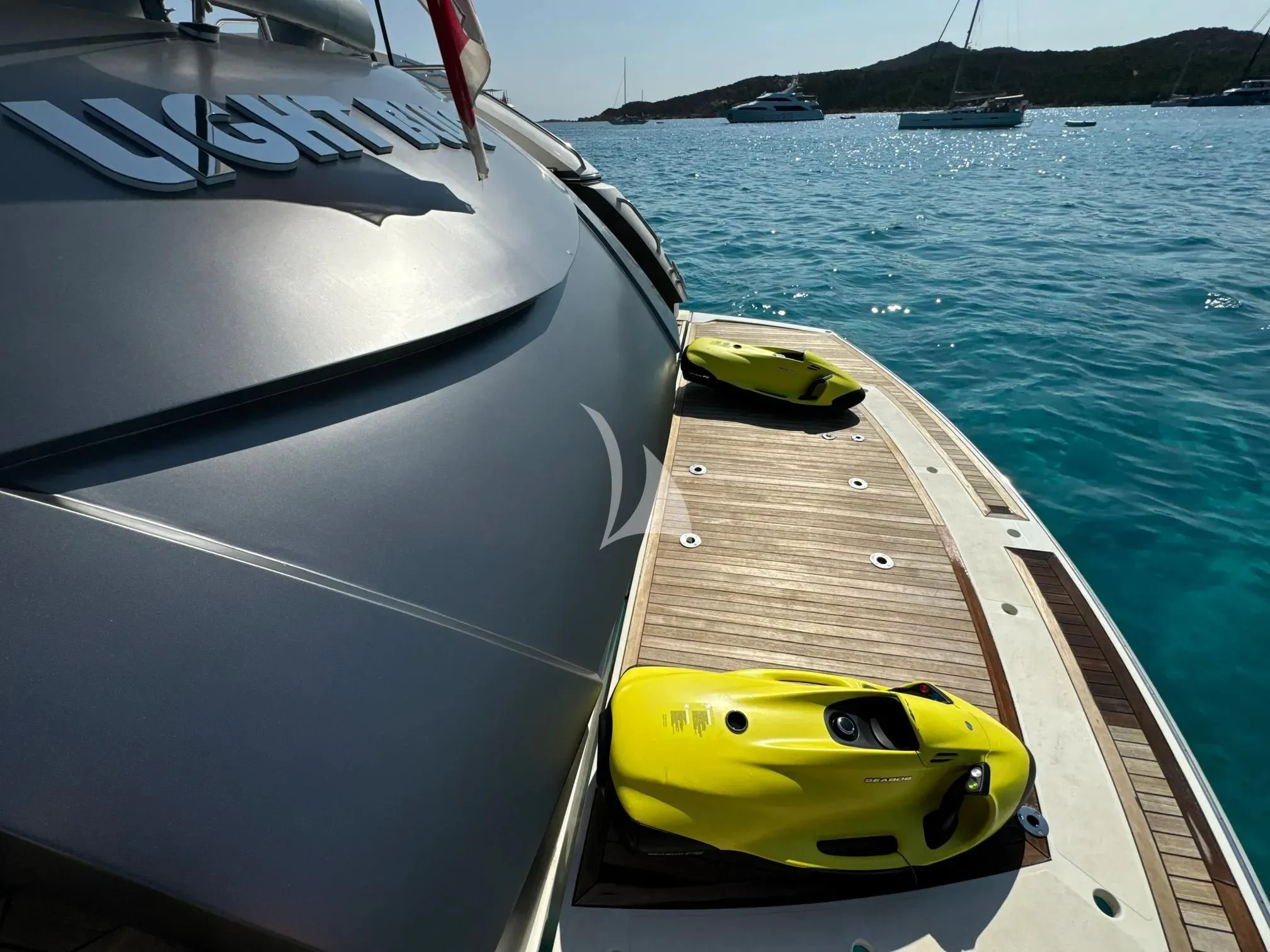 a boat on the water aboard LIGHT BLUE Yacht for Sale