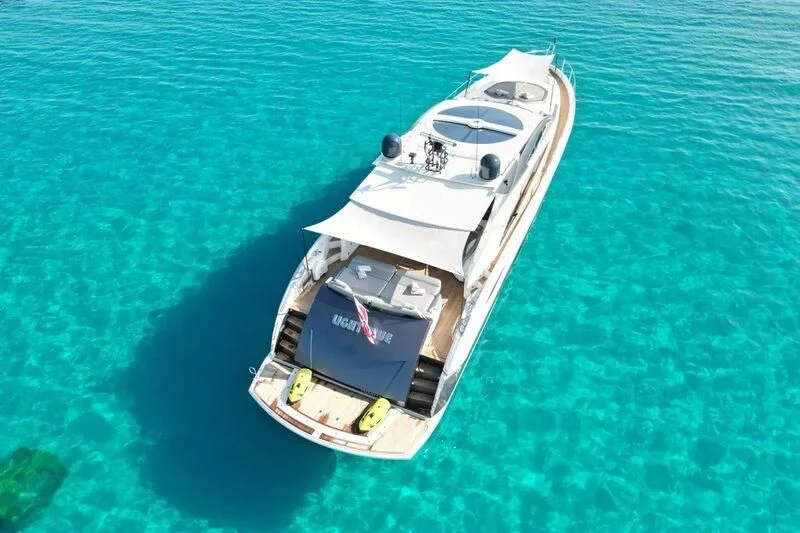 a ship in the water aboard LIGHT BLUE Yacht for Sale