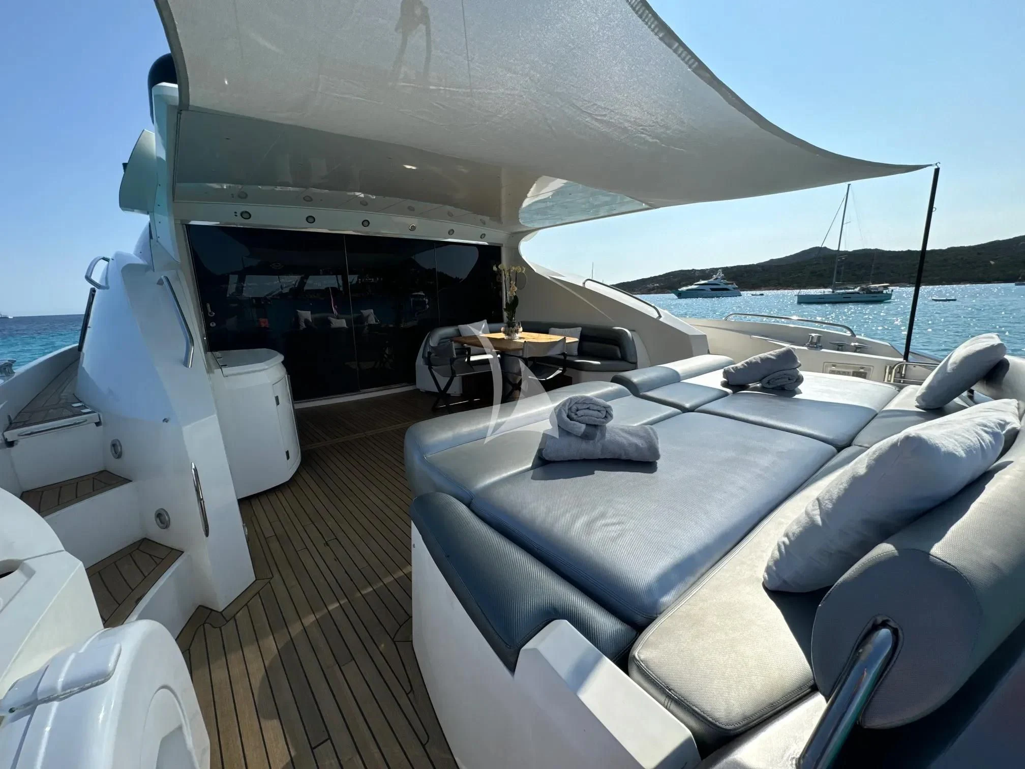 a boat on the water aboard LIGHT BLUE Yacht for Sale