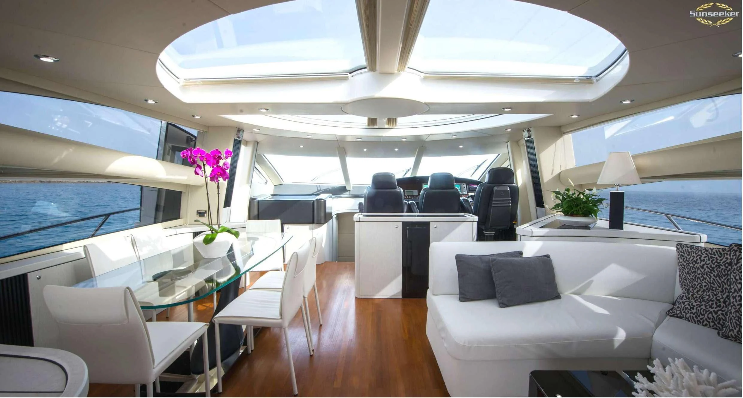 inside of a yacht aboard LIGHT BLUE Yacht for Sale