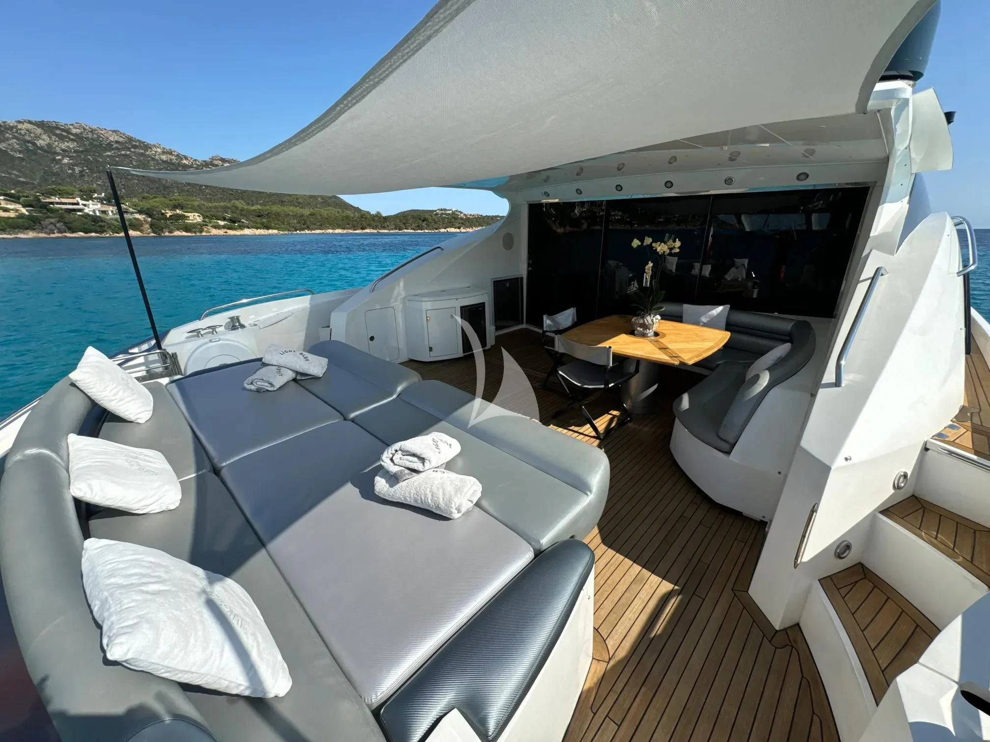 a boat on the water aboard LIGHT BLUE Yacht for Sale