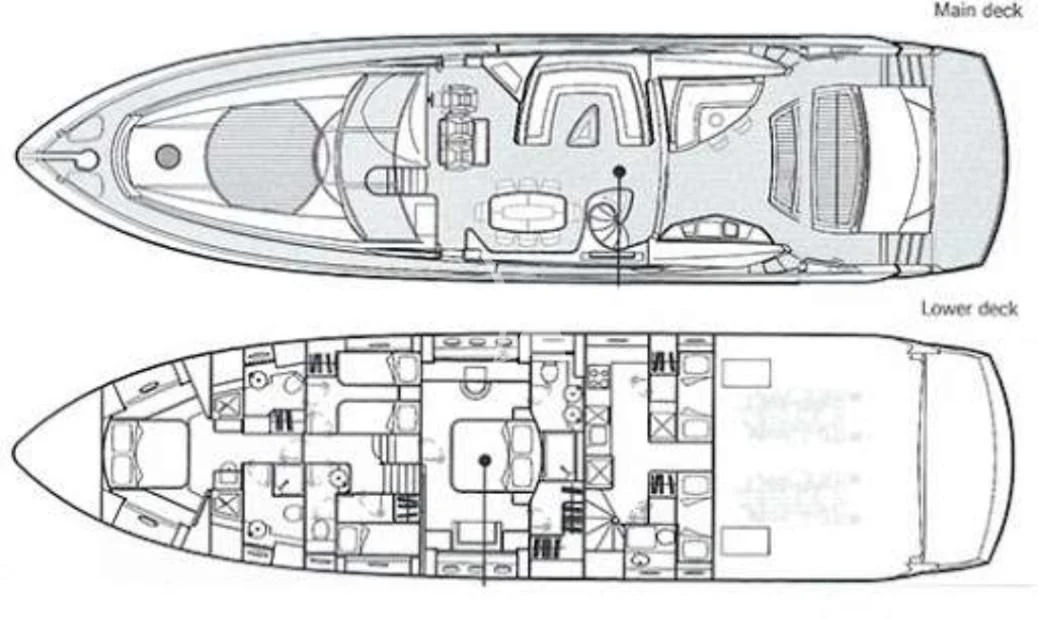 diagram, engineering drawing aboard LIGHT BLUE Yacht for Sale