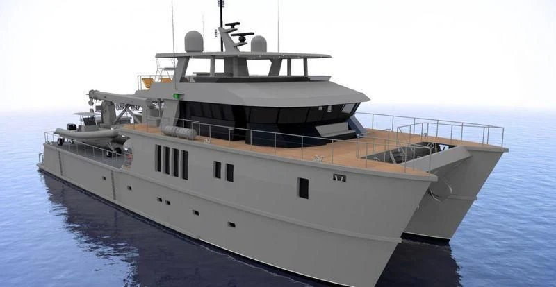 a large white boat aboard THE BEAST Yacht for Sale