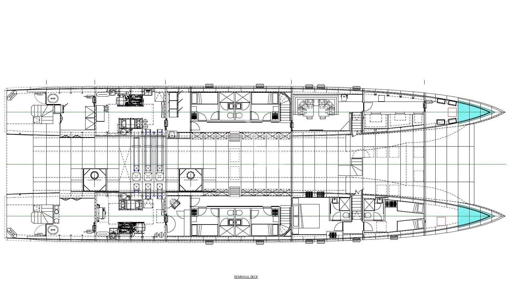 diagram, engineering drawing aboard THE BEAST Yacht for Sale