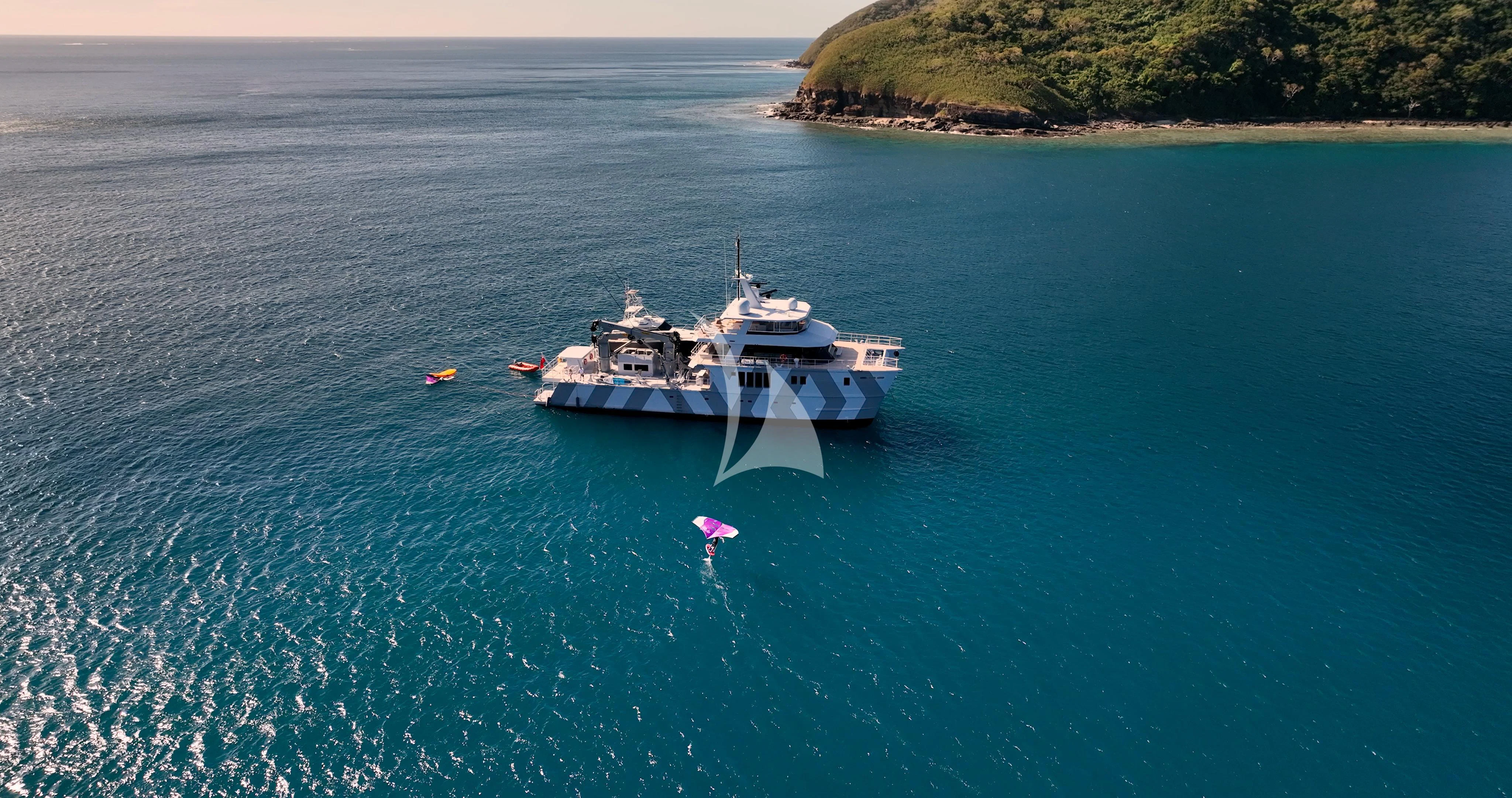 a boat sailing in the sea aboard THE BEAST Yacht for Sale