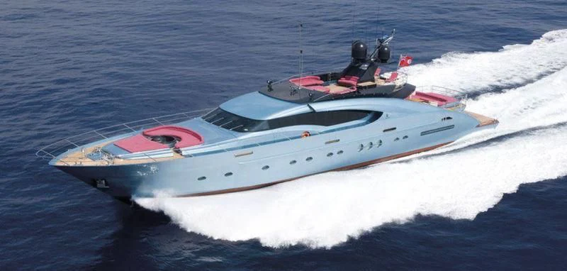 a white boat on the water aboard WAVERUNNER Yacht for Sale