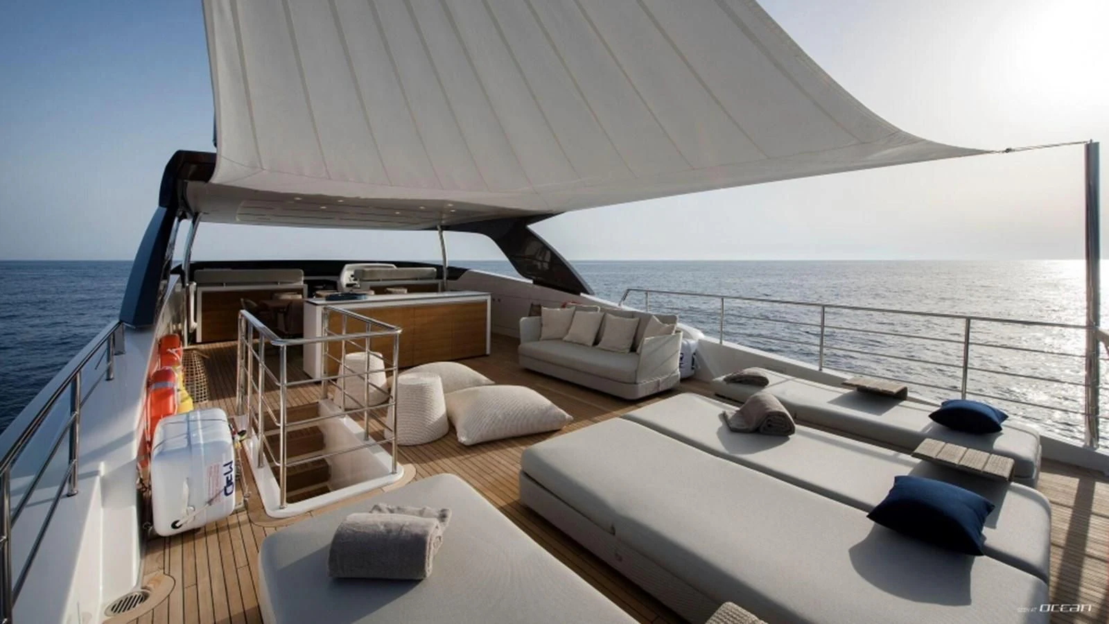 a boat on the water aboard DINAIA Yacht for Charter