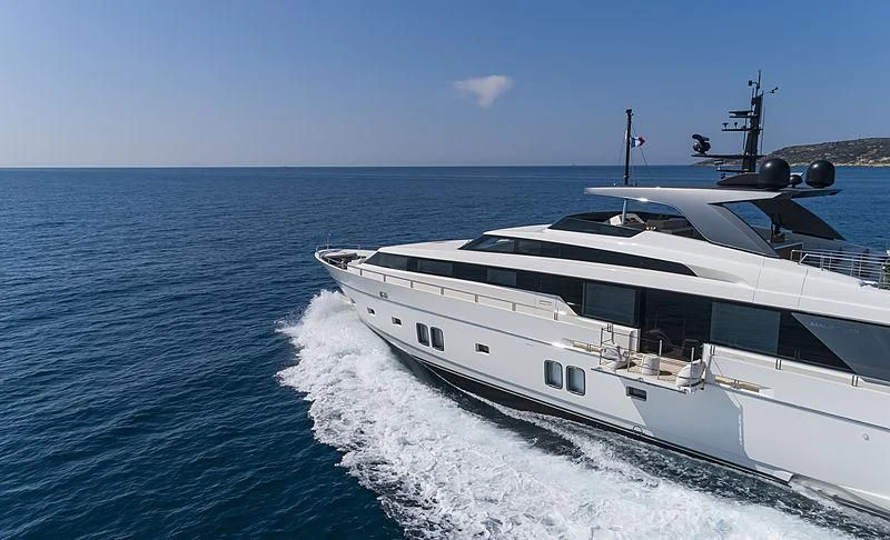 a boat on the water aboard DINAIA Yacht for Charter