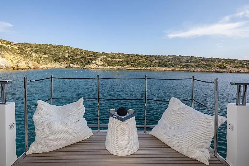 a boat on the water aboard DINAIA Yacht for Charter