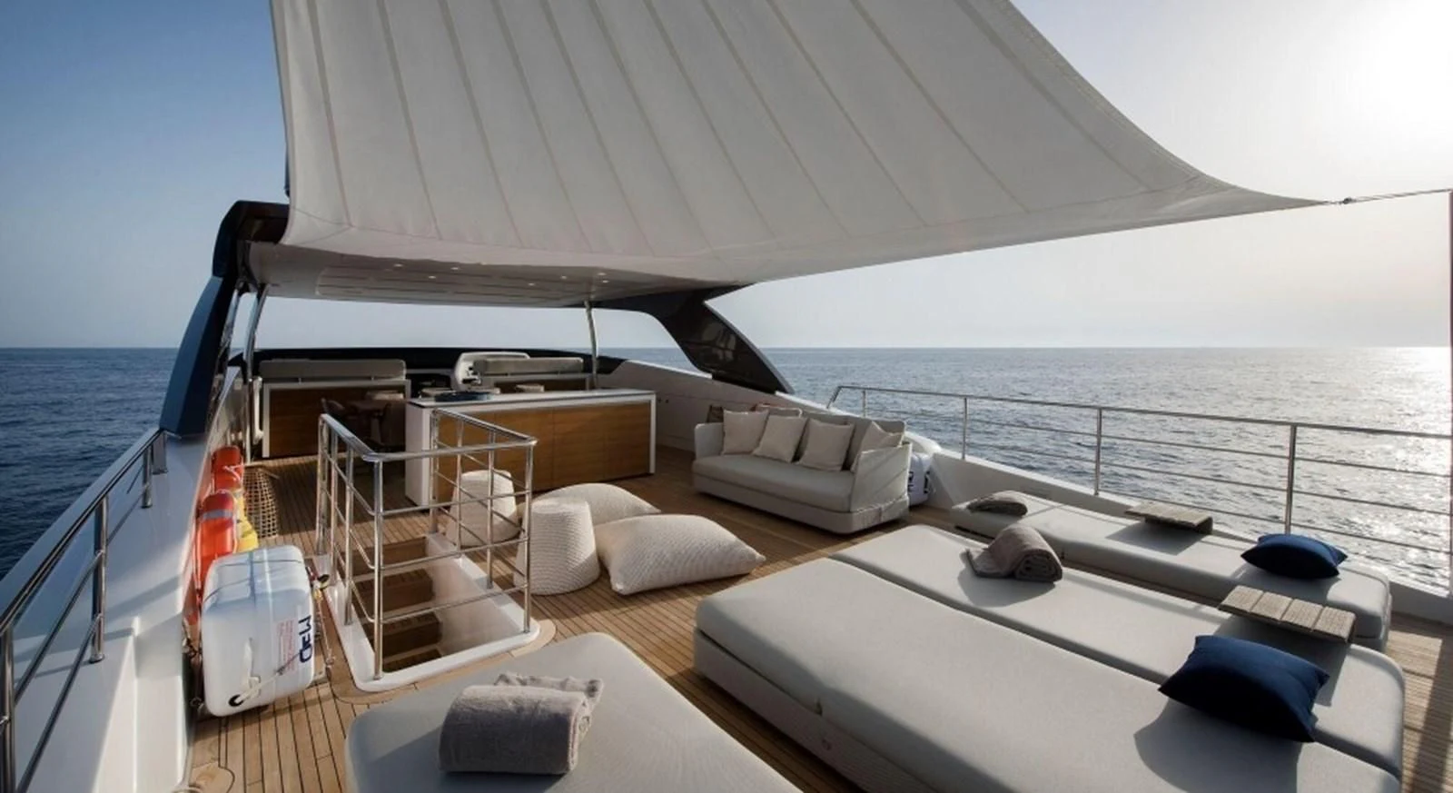 a boat on the water aboard DINAIA Yacht for Charter