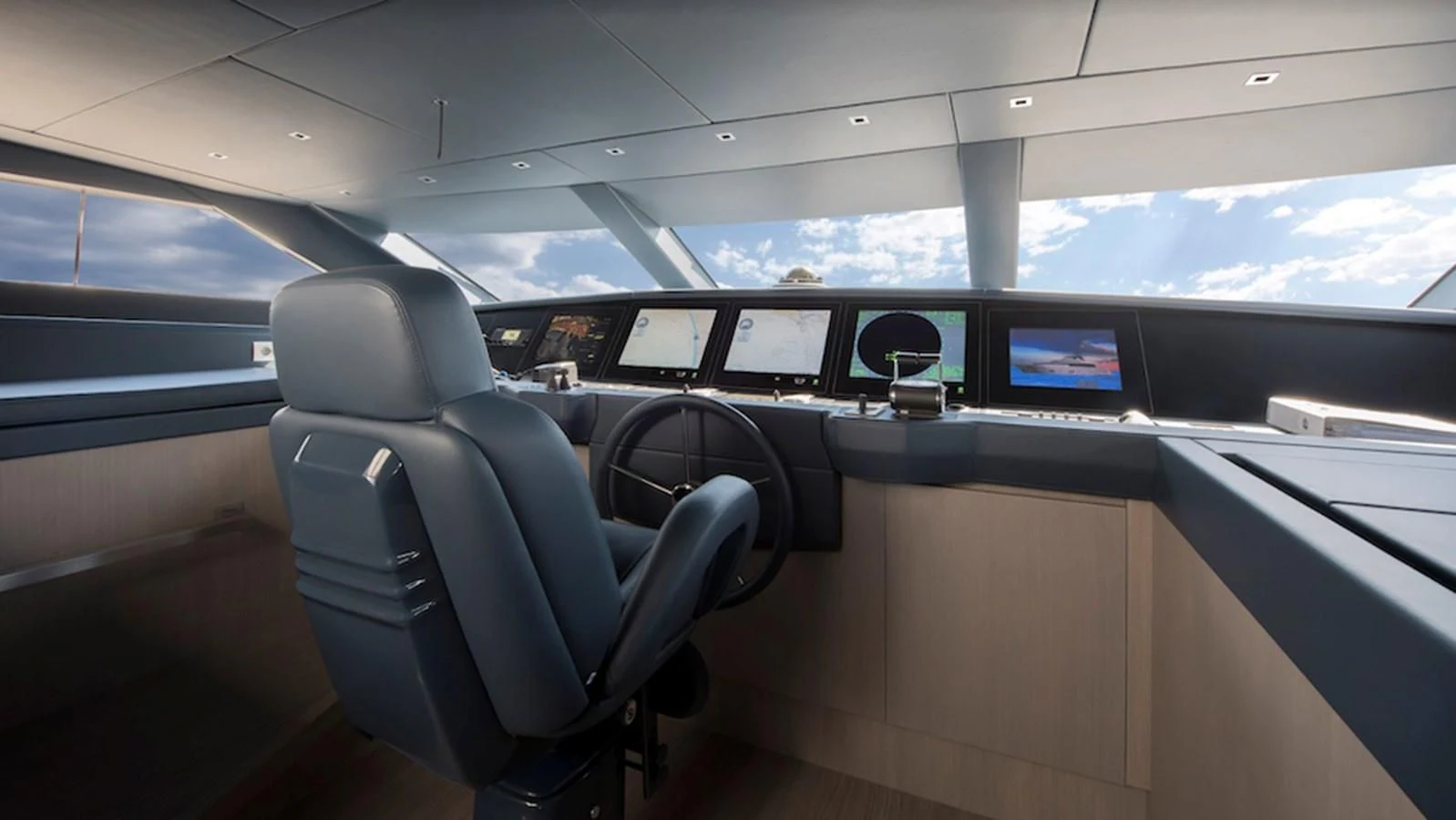 inside of a car aboard DINAIA Yacht for Charter