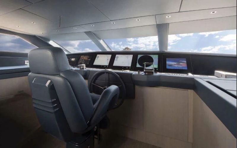 inside of a car aboard DINAIA Yacht for Charter