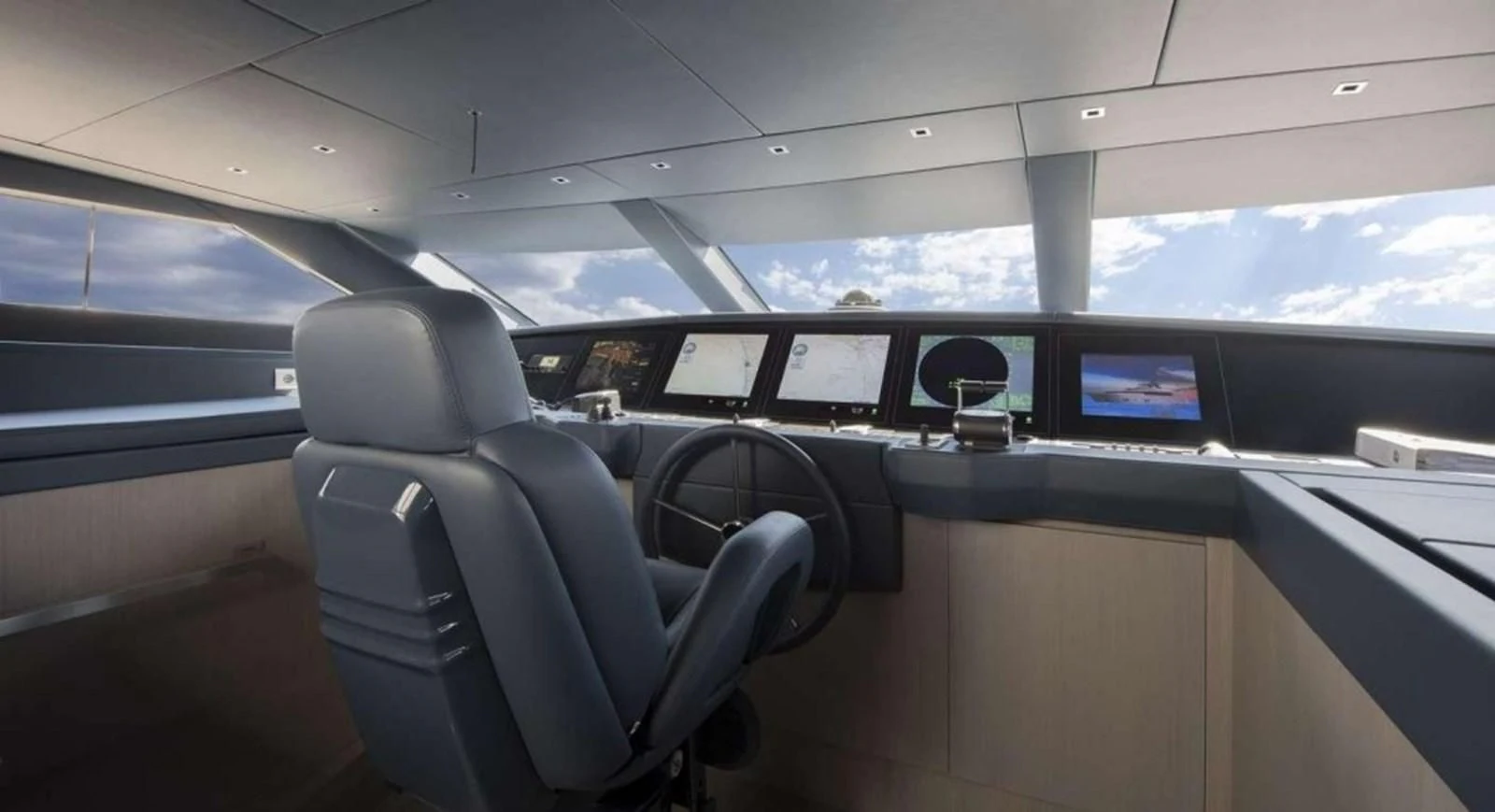 the inside of a car aboard DINAIA Yacht for Charter