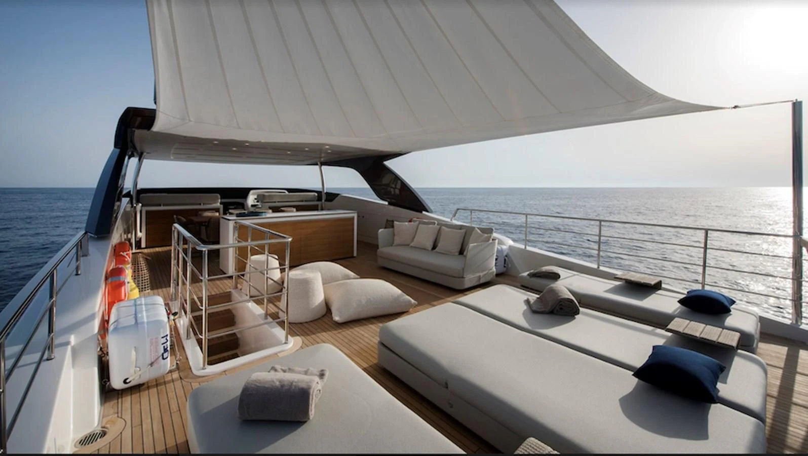 a boat on the water aboard DINAIA Yacht for Charter