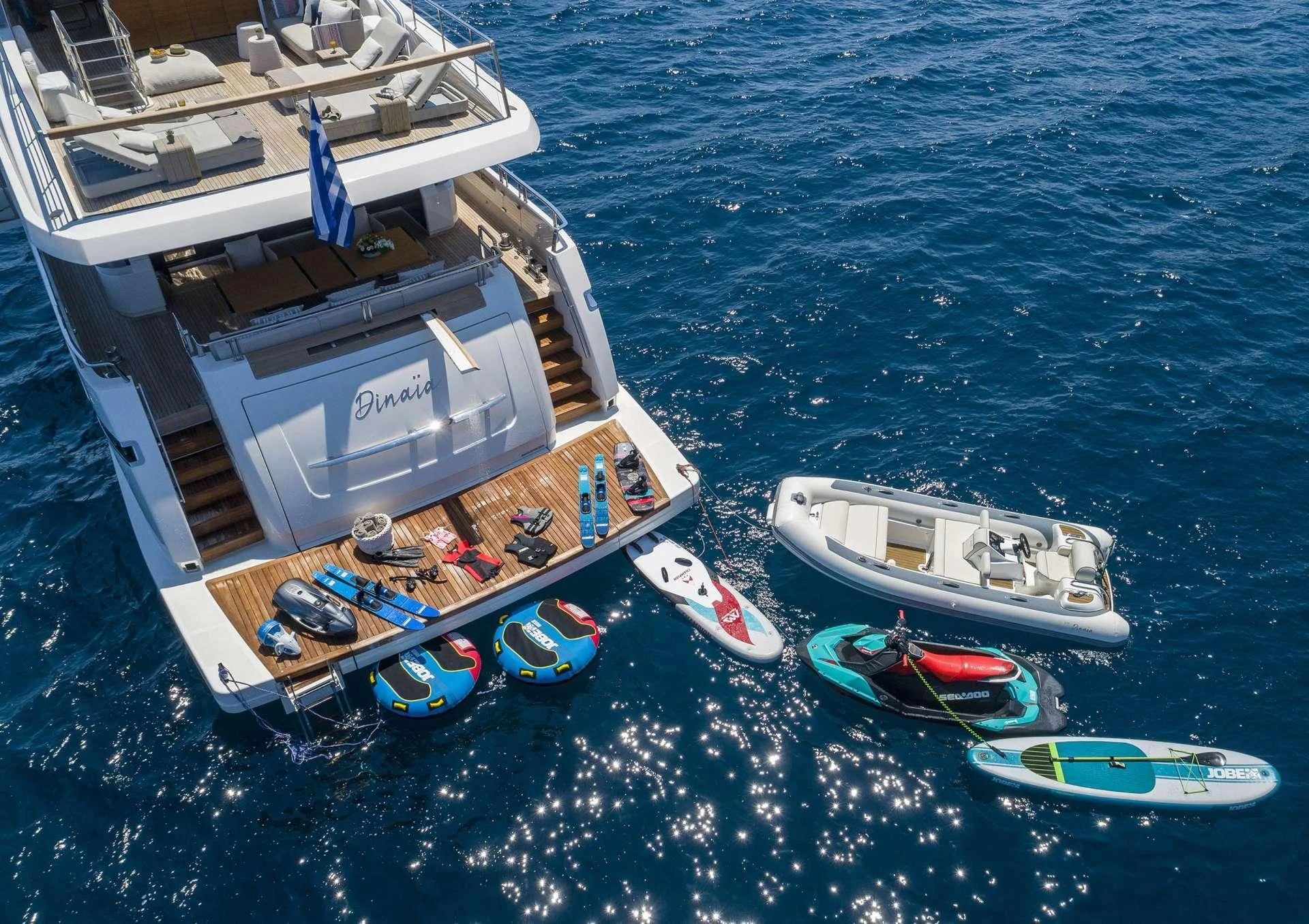 boats in the water aboard DINAIA Yacht for Charter
