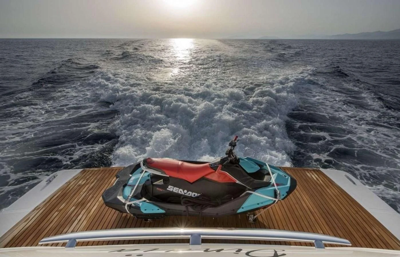 a boat on the water aboard DINAIA Yacht for Charter