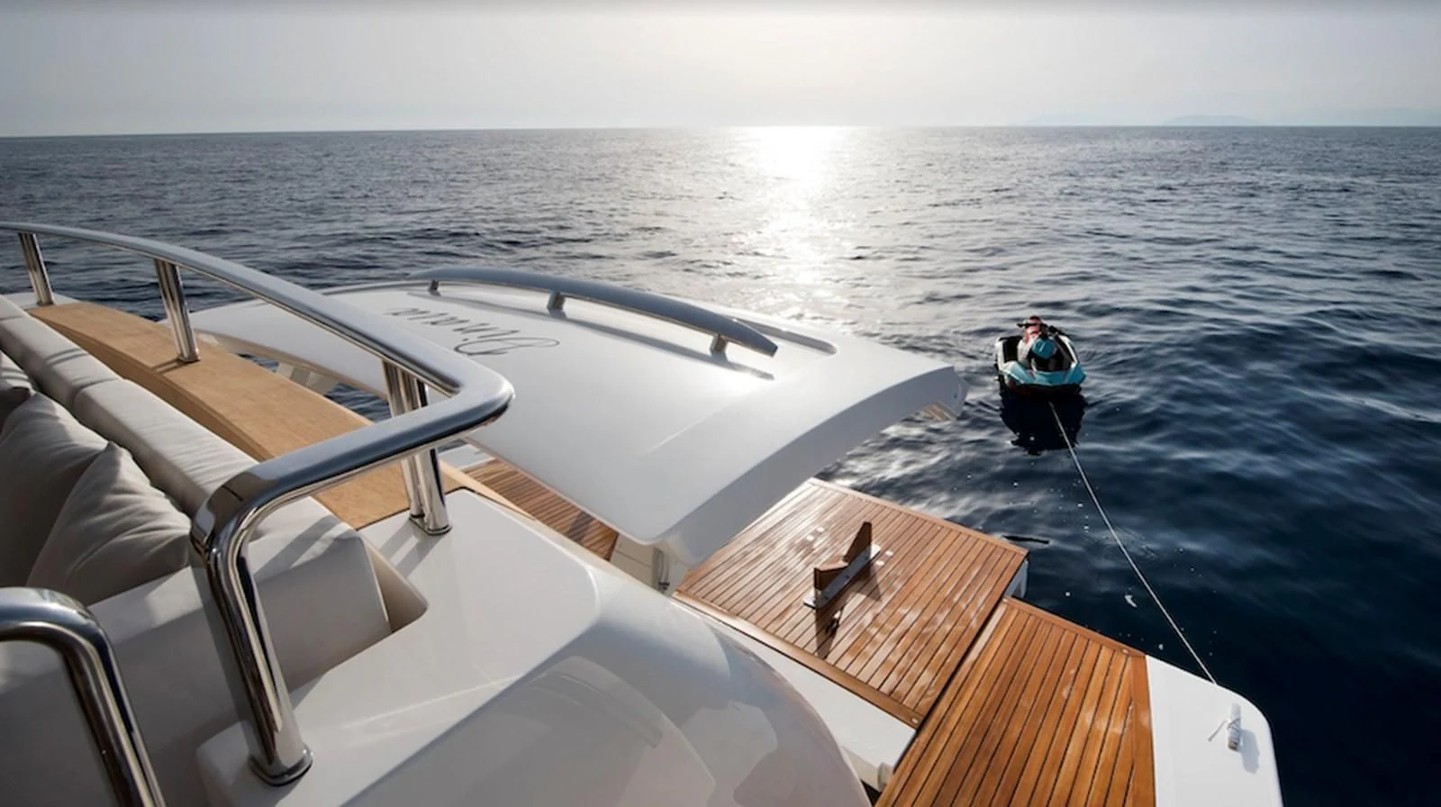 a boat on the water aboard DINAIA Yacht for Charter
