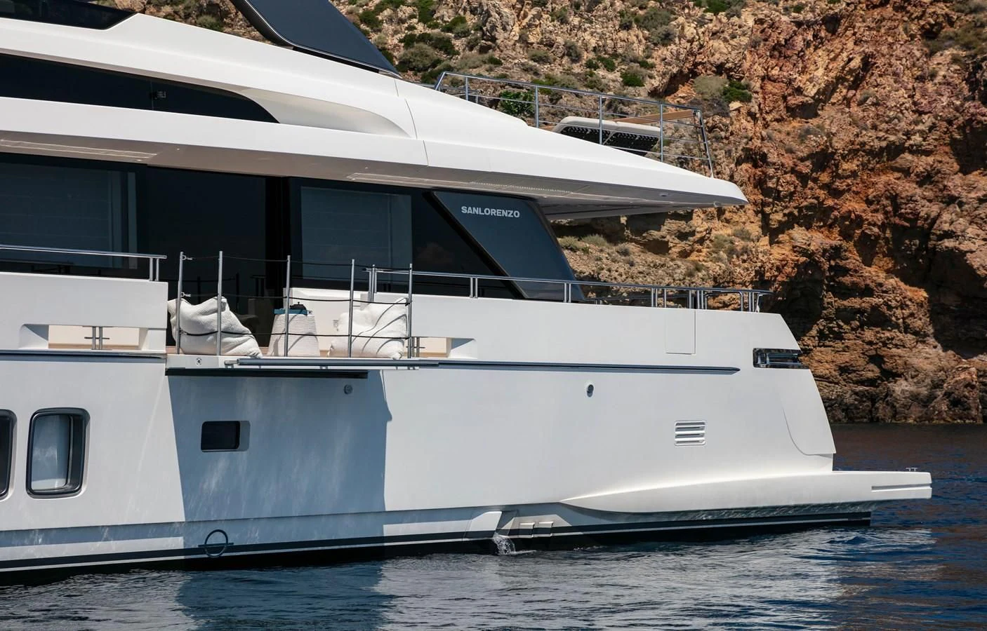 a boat on the water aboard DINAIA Yacht for Charter