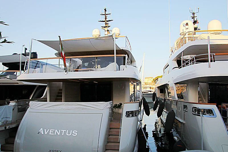 a boat docked at a pier aboard CHRISTINA Yacht for Sale