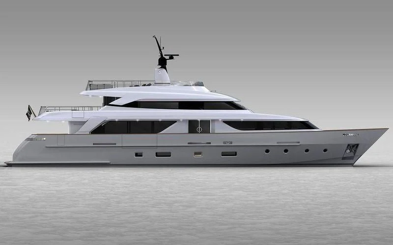 a white yacht in the water aboard CHRISTINA Yacht for Sale