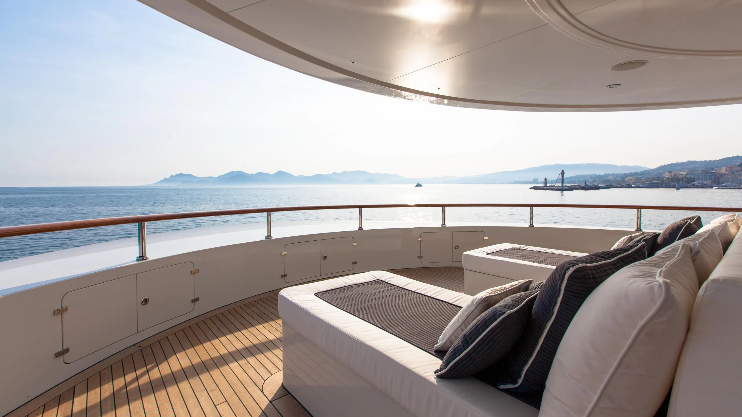 a view of the ocean from the deck of a boat aboard INCAL Yacht for Sale