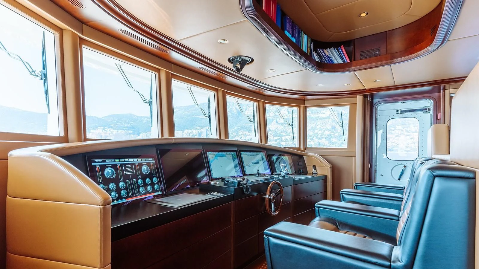inside of a train aboard INCAL Yacht for Sale