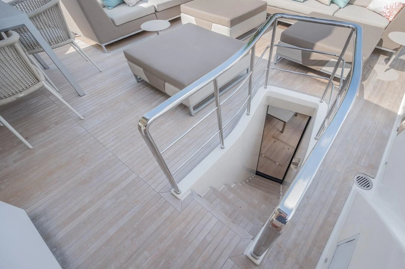 a room with a couch and a table aboard ASTONISH Yacht for Sale