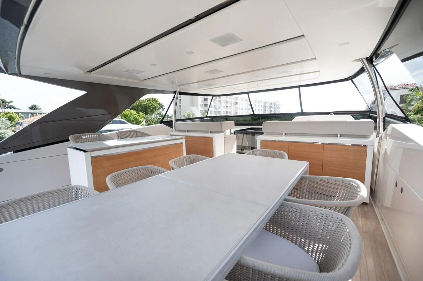 inside of a car aboard ASTONISH Yacht for Sale