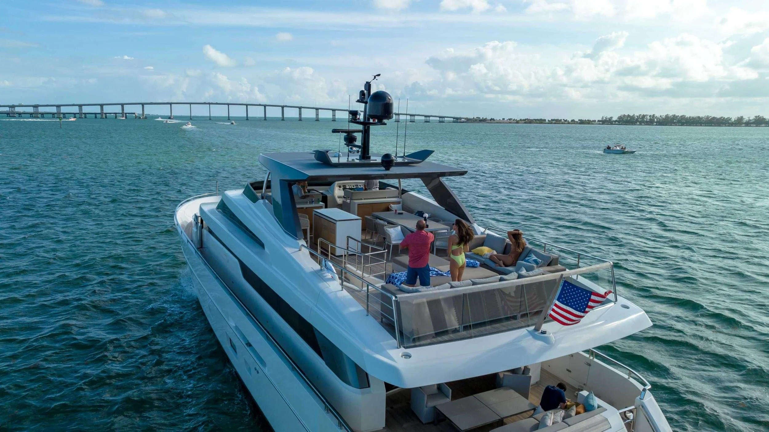 a boat with people on it aboard ASTONISH Yacht for Sale