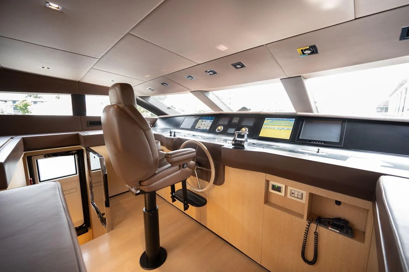 a chair in a room aboard ASTONISH Yacht for Sale