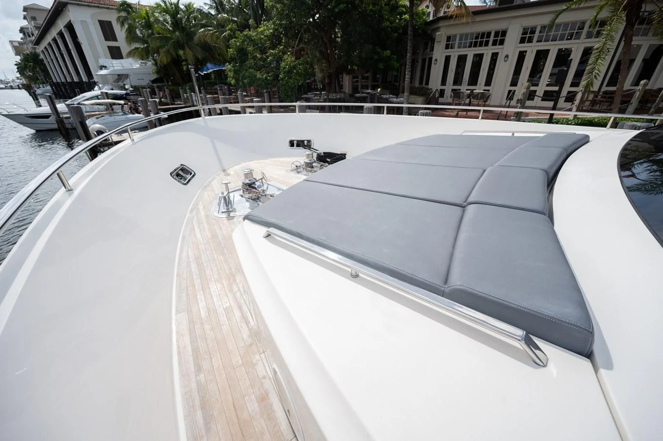 a rooftop with a large white solar panel on it aboard ASTONISH Yacht for Sale