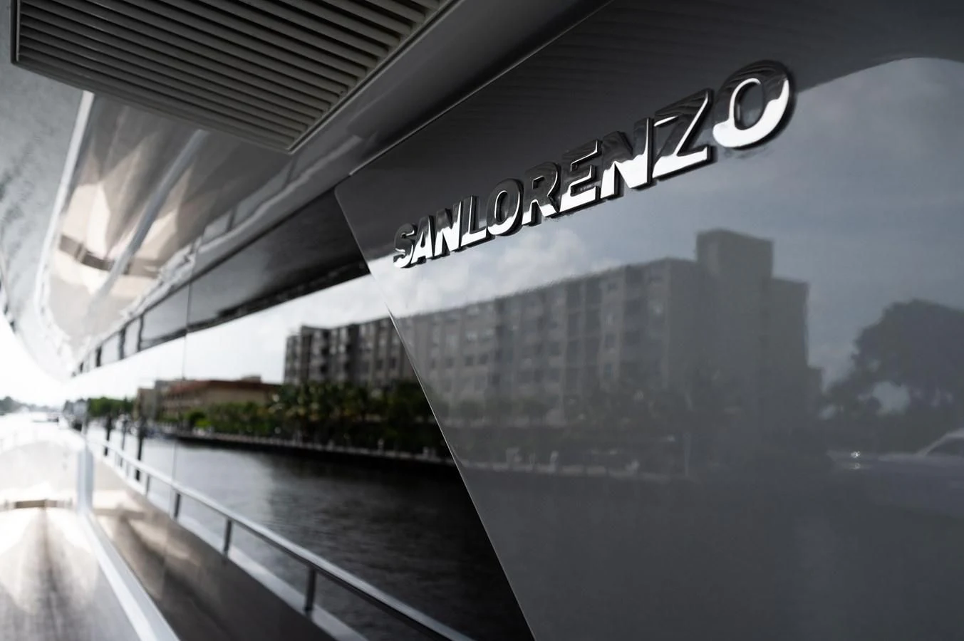 a large building with a body of water in the front aboard ASTONISH Yacht for Sale