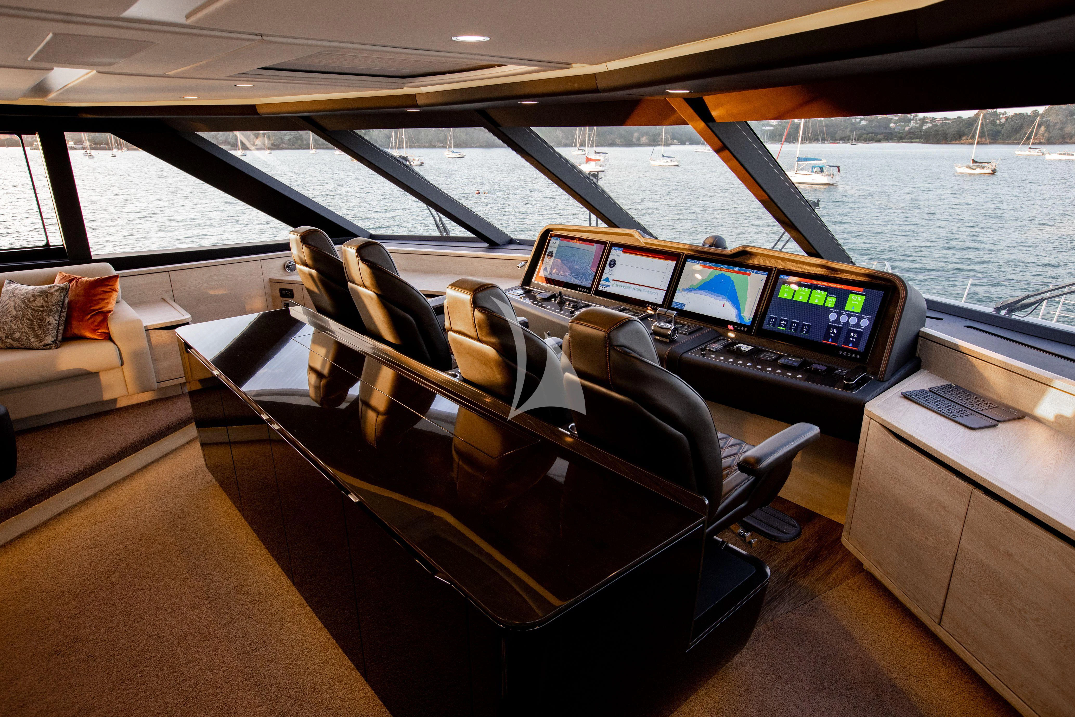 inside of a car aboard RUA MOANA Yacht for Sale