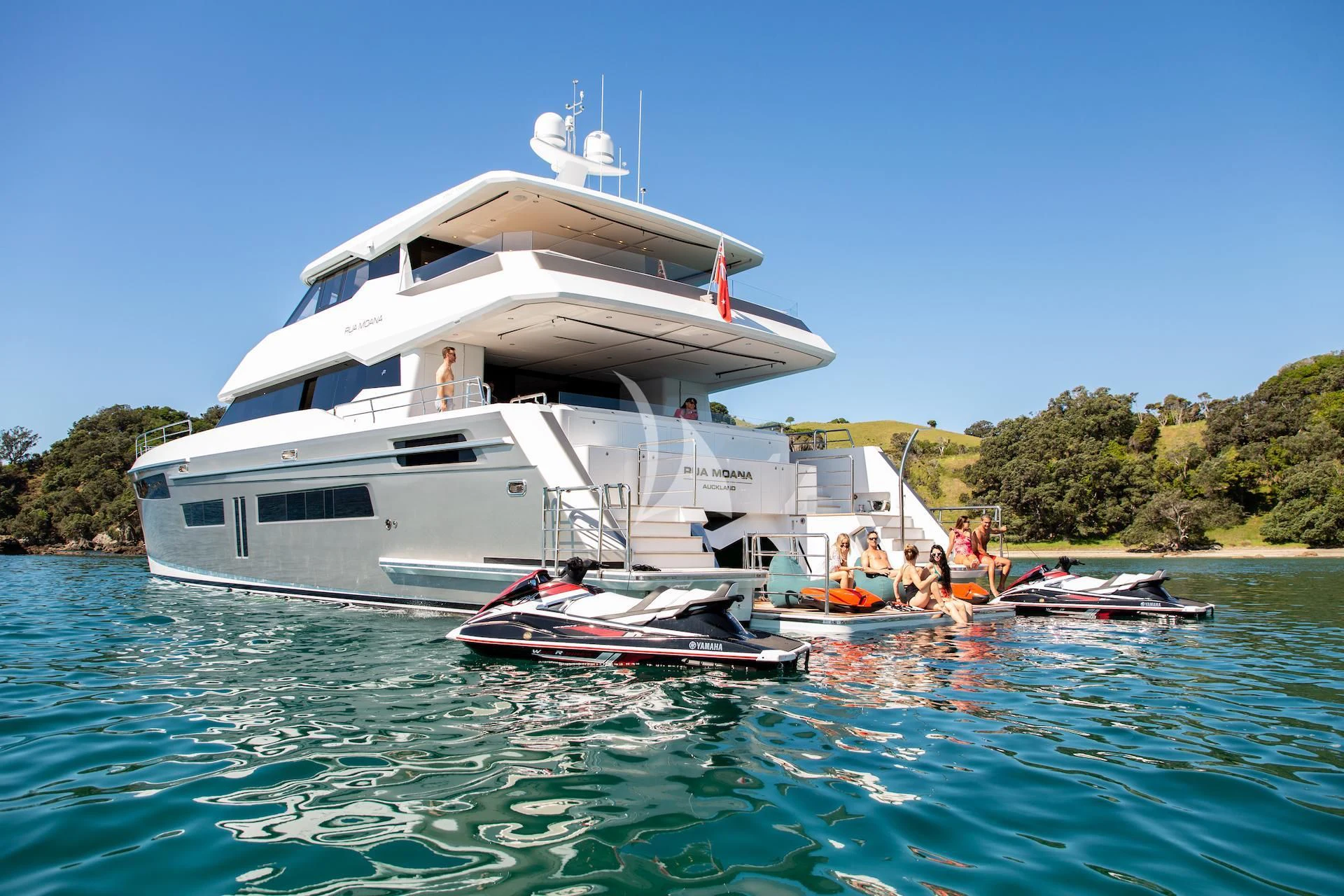 a boat on the water aboard RUA MOANA Yacht for Sale