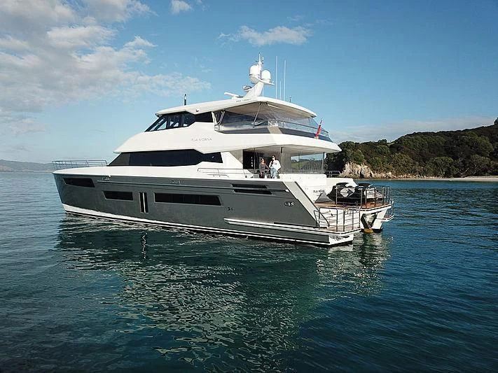 a boat on the water aboard RUA MOANA Yacht for Sale