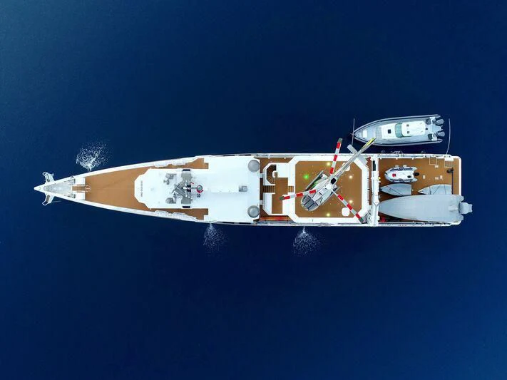 a space ship in the sky aboard PURSUIT Yacht for Sale