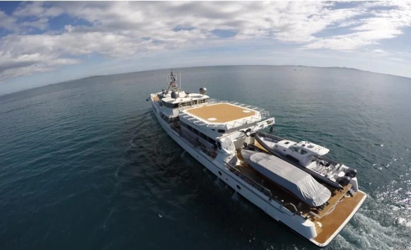 a ship in the water aboard PURSUIT Yacht for Sale