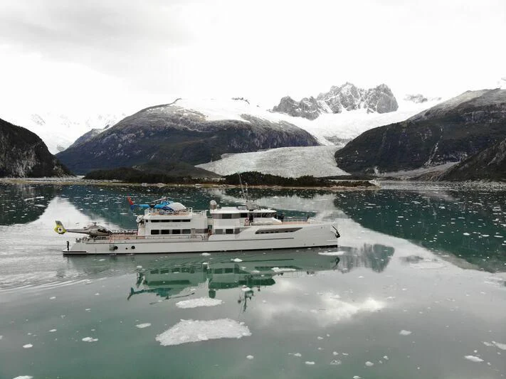 a boat on a body of water aboard PURSUIT Yacht for Sale