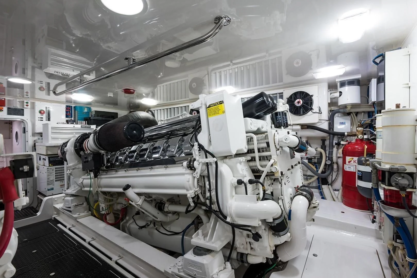 a machine with many wires aboard LAST CALL Yacht for Sale