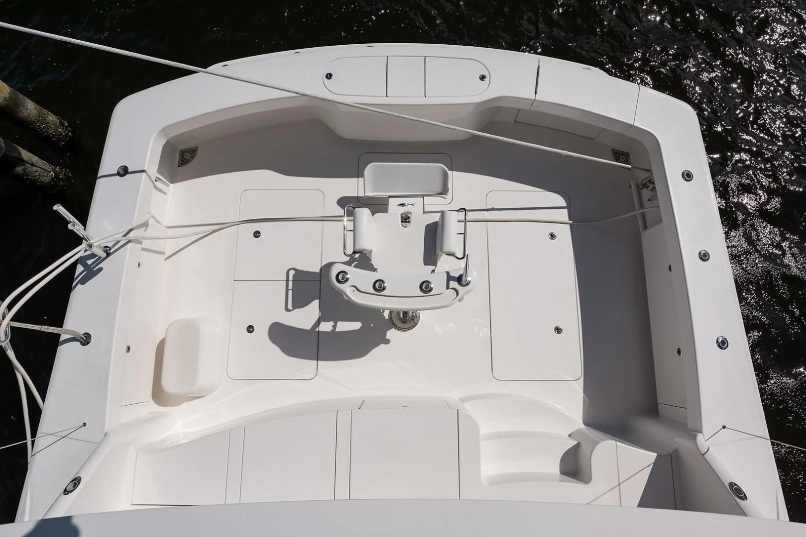 a white machine with black wheels aboard LAST CALL Yacht for Sale
