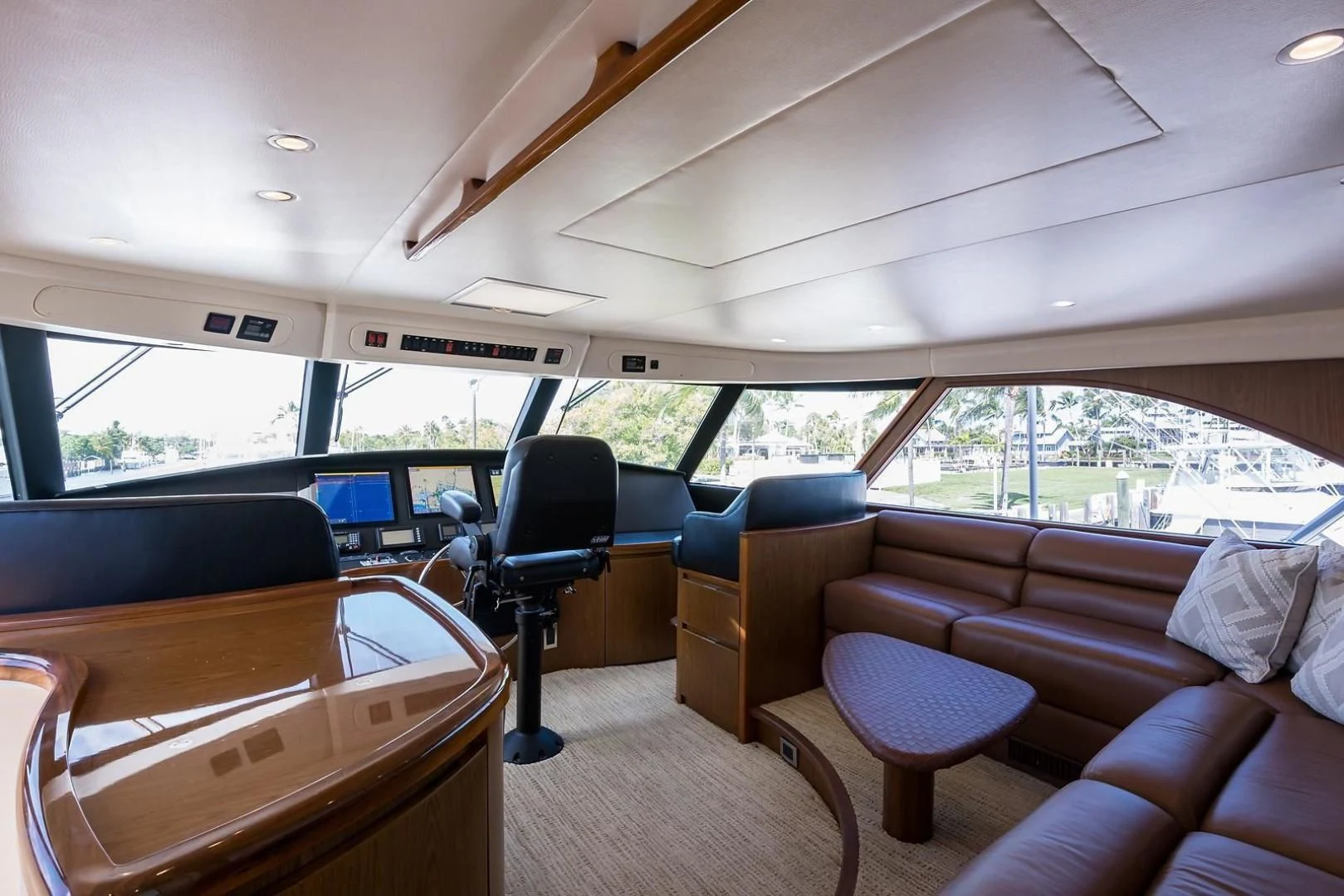 inside of a car aboard LAST CALL Yacht for Sale