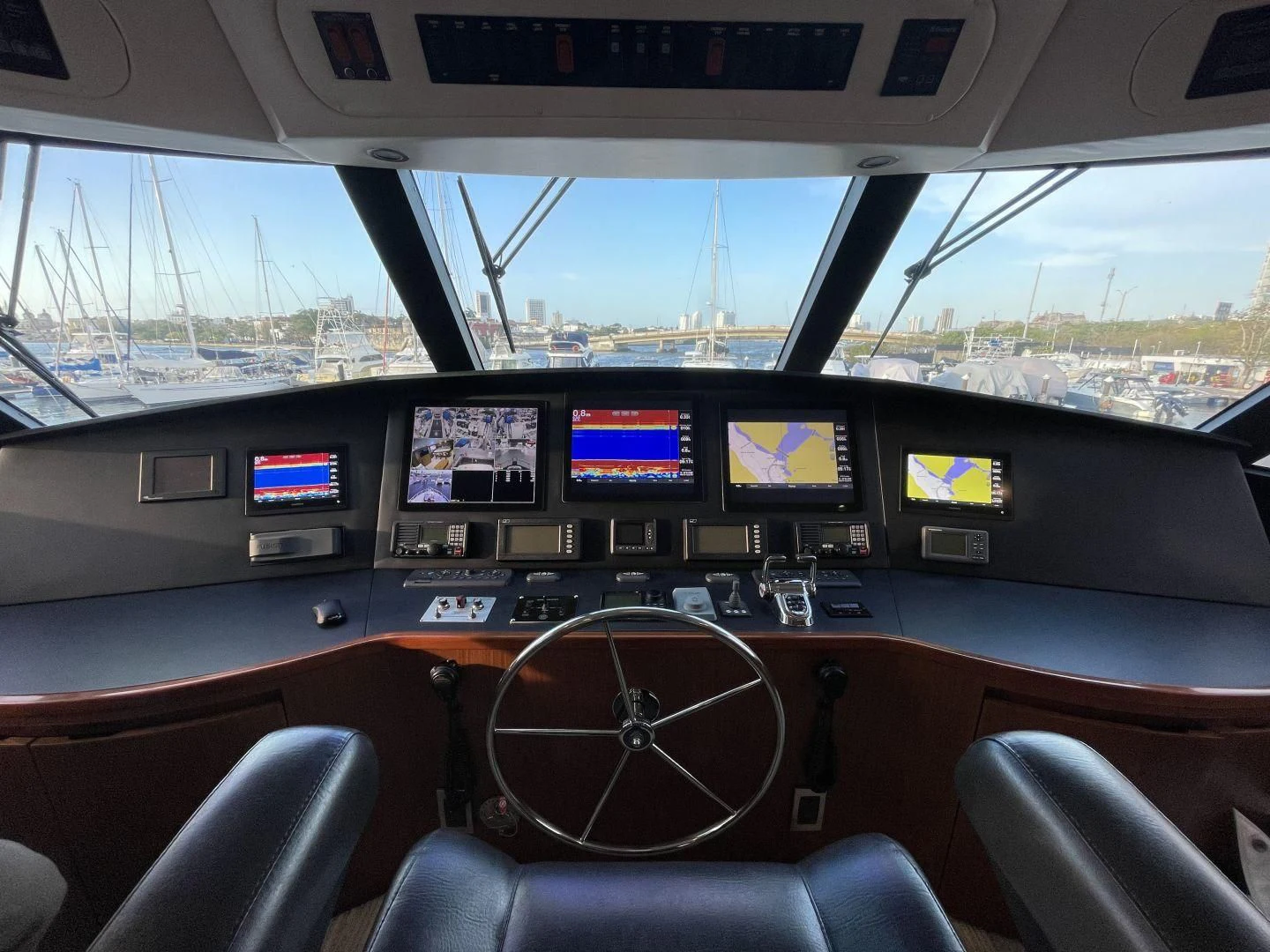 inside of a car aboard LAST CALL Yacht for Sale
