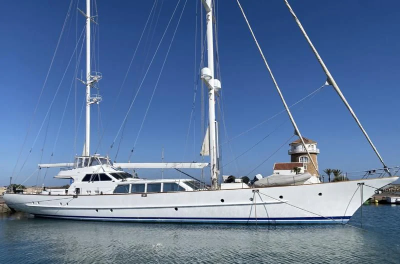 a white yacht in the water aboard BINZIYAD Yacht for Sale