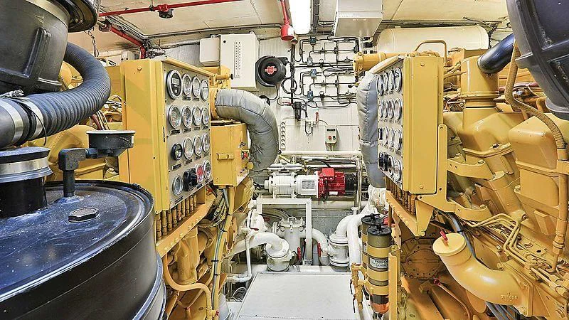a large machine with many parts aboard NORDIC STAR Yacht for Sale