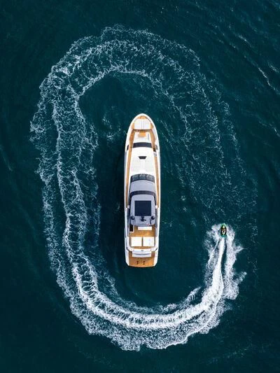 a boat in the water aboard DA MOON Yacht for Sale