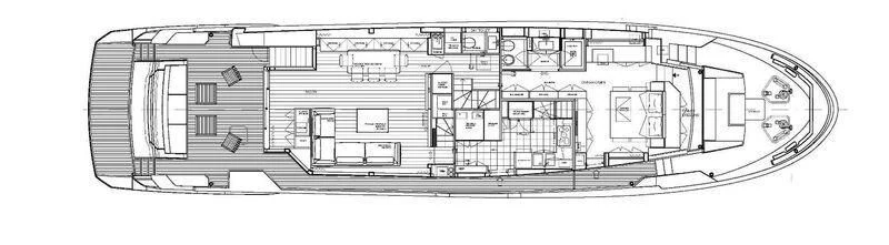 diagram, engineering drawing aboard DA MOON Yacht for Sale