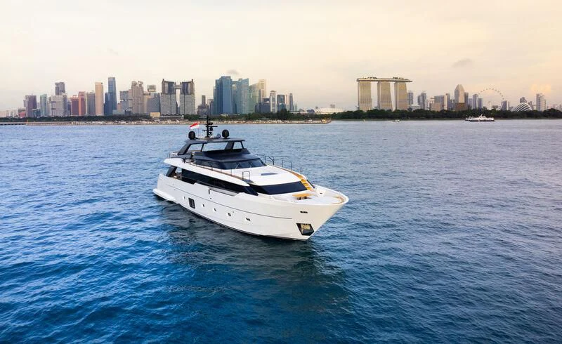 a boat in the water aboard DA MOON Yacht for Sale